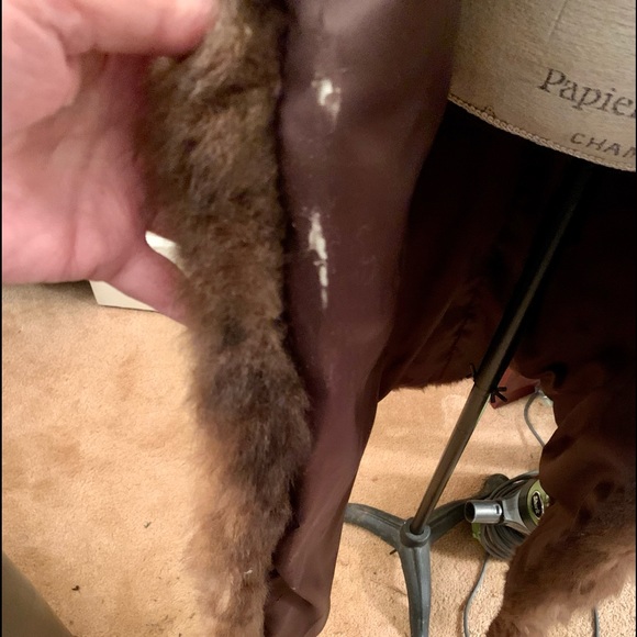 Vintage Full Length Opossum Chevron Pattern Fur Coat - Picture 11 of 14